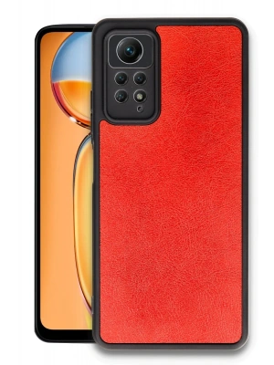 Newface Xiaomi Redmi Note 12 Pro 4G Kılıf Aras Deri Kapak - Kırmızı