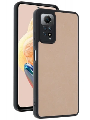 Newface Xiaomi Redmi Note 12 Pro 4G Kılıf Aras Deri Kapak - Pudra