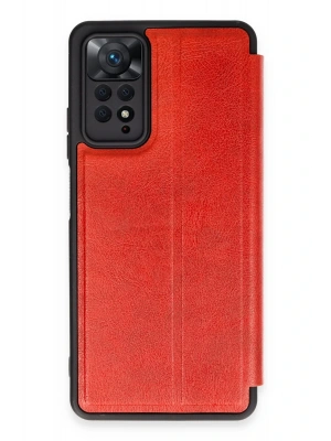 Newface Xiaomi Redmi Note 12 Pro 4G Kılıf Flip Cover - Kırmızı