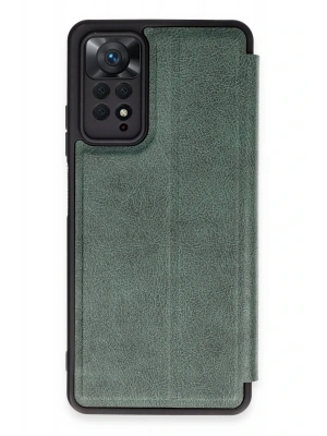 Newface Xiaomi Redmi Note 12 Pro 4G Kılıf Flip Cover - Koyu Yeşil