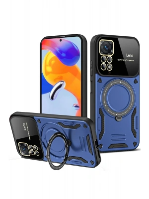 Newface Xiaomi Redmi Note 12 Pro 4G Kılıf Joy Lens Standlı Kapak - Lacivert