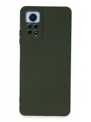 Newface Xiaomi Redmi Note 12 Pro 4G Kılıf Nano içi Kadife Silikon - Koyu Yeşil