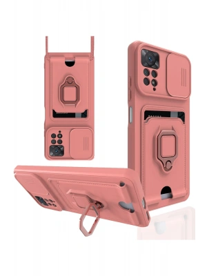 Newface Xiaomi Redmi Note 12 Pro 4G Kılıf Zuma Kartvizitli Yüzüklü Silikon - Pembe