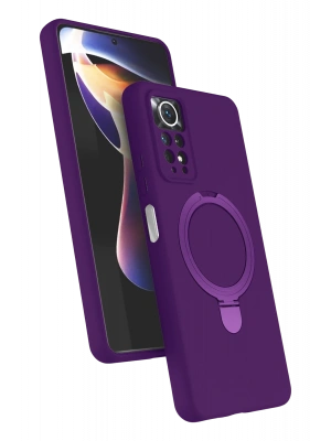 Newface Xiaomi Redmi Note 12 Pro 4G Regal Magsafe Standlı Kapak - Derin Mor