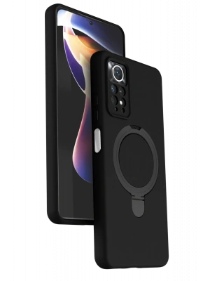 Newface Xiaomi Redmi Note 12 Pro 4G Regal Magsafe Standlı Kapak - Siyah