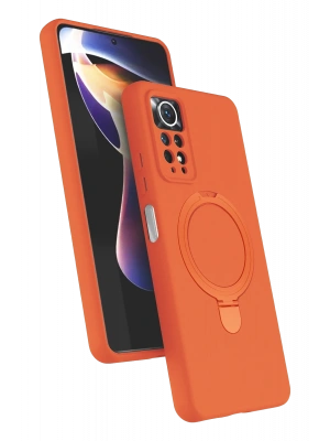 Newface Xiaomi Redmi Note 12 Pro 4G Regal Magsafe Standlı Kapak - Turuncu