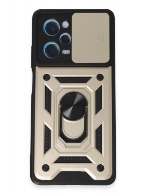 Newface Xiaomi Redmi Note 12 Pro 5G Kılıf Pars Lens Yüzüklü Silikon - Gold