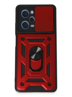 Newface Xiaomi Redmi Note 12 Pro 5G Kılıf Pars Lens Yüzüklü Silikon - Kırmızı