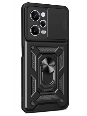 Newface Xiaomi Redmi Note 12 Pro 5G Kılıf Pars Lens Yüzüklü Silikon - Siyah