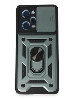 Newface Xiaomi Redmi Note 12 Pro 5G Kılıf Pars Lens Yüzüklü Silikon - Yeşil