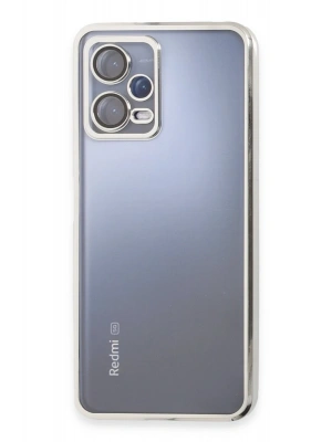Newface Xiaomi Redmi Note 12 Pro 5G Kılıf Razer Lensli Silikon - Gümüş
