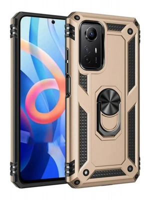 Newface Xiaomi Redmi Note 12S Kılıf Sofya Yüzüklü Silikon Kapak - Gold