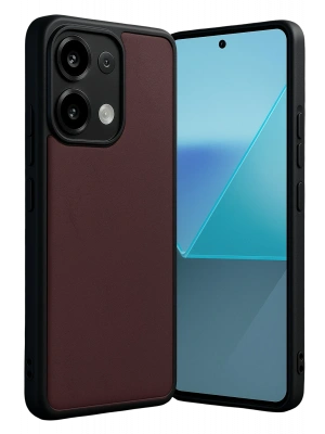 Newface Xiaomi Redmi Note 13 4G Kılıf Aras Deri Kapak - Bordo