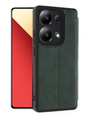 Newface Xiaomi Redmi Note 13 4G Kılıf Flip Cover - Koyu Yeşil