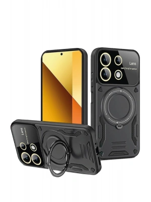 Newface Xiaomi Redmi Note 13 4G Kılıf Joy Lens Standlı Kapak - Siyah