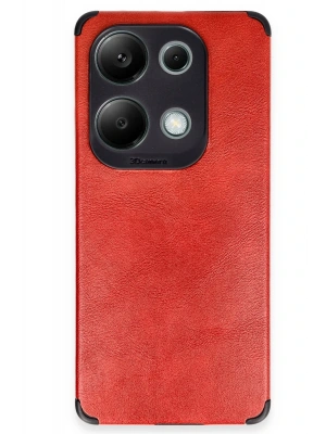 Newface Xiaomi Redmi Note 13 4G Kılıf Loop Deri Silikon - Kırmızı