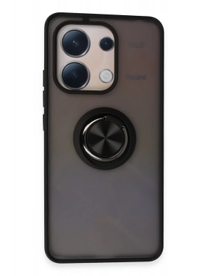 Newface Xiaomi Redmi Note 13 4G Kılıf Montreal Yüzüklü Silikon Kapak - Siyah