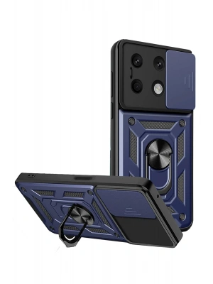 Newface Xiaomi Redmi Note 13 4G Kılıf Pars Lens Yüzüklü Silikon - Lacivert