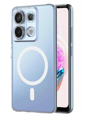 Newface Xiaomi Redmi Note 13 Pro 4G Combo Sert Şeffaf Magsafe Kapak - Şeffaf