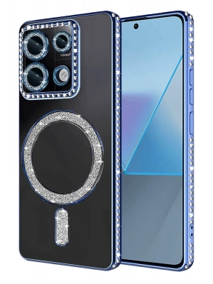 Newface Xiaomi Redmi Note 13 Pro 4G Joke Simli Magneticsafe Kılıf - Mavi