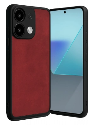 Newface Xiaomi Redmi Note 13 Pro 4G Kılıf Aras Deri Kapak - Kırmızı