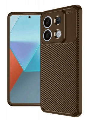 Newface Xiaomi Redmi Note 13 Pro 4G Kılıf Auto Focus Karbon Kapak - Kahverengi