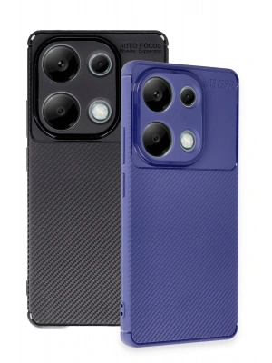 Newface Xiaomi Redmi Note 13 Pro 4G Kılıf Auto Focus Karbon Kapak - Lacivert