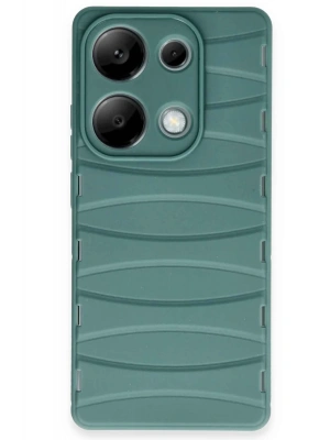 Newface Xiaomi Redmi Note 13 Pro 4G Kılıf Bibercas Silikon Kapak - Koyu Yeşil