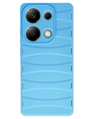 Newface Xiaomi Redmi Note 13 Pro 4G Kılıf Bibercas Silikon Kapak - Mavi