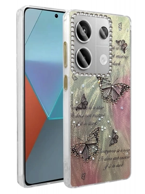 Newface Xiaomi Redmi Note 13 Pro 4G Kılıf Blade Aynalı Desenli Kapak - Desen 6