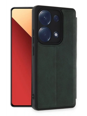 Newface Xiaomi Redmi Note 13 Pro 4G Kılıf Flip Cover - Koyu Yeşil