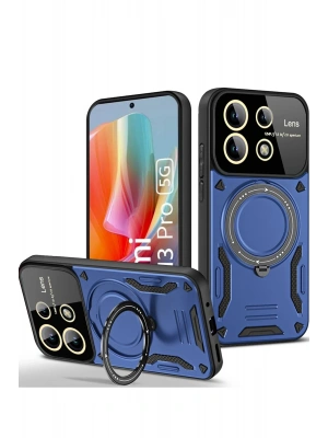 Newface Xiaomi Redmi Note 13 Pro 4G Kılıf Joy Lens Standlı Kapak - Lacivert