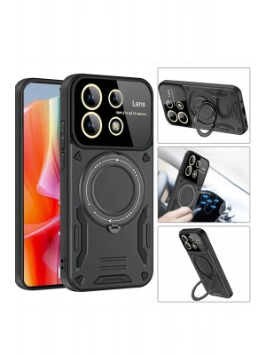 Newface Xiaomi Redmi Note 13 Pro 4G Kılıf Joy Lens Standlı Kapak - Mor