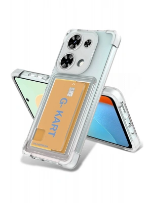 Newface Xiaomi Redmi Note 13 Pro 4G Kılıf Kart Şeffaf Silikon - Şeffaf