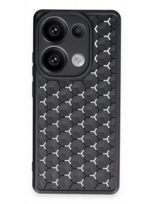 Newface Xiaomi Redmi Note 13 Pro 4G Kılıf Petek Silikon Kapak - Siyah