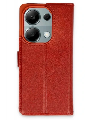 Newface Xiaomi Redmi Note 13 Pro 4G Kılıf Trend S Plus Kapaklı Kılıf - Kırmızı