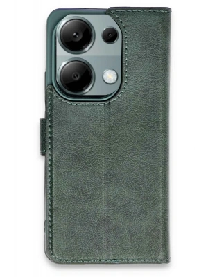 Newface Xiaomi Redmi Note 13 Pro 4G Kılıf Trend S Plus Kapaklı Kılıf - Yeşil