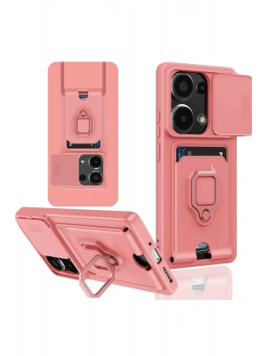 Newface Xiaomi Redmi Note 13 Pro 4G Kılıf Zuma Kartvizitli Yüzüklü Silikon - Pembe