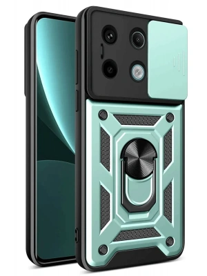 Newface Xiaomi Redmi Note 13 Pro 4G Pars Lens Yüzüklü Silikon - Yeşil