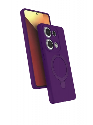 Newface Xiaomi Redmi Note 13 Pro 4G Regal Magsafe Standlı Kapak - Derin Mor