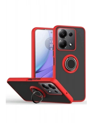 Newface Xiaomi Redmi Note 13 Pro 5G Kılıf Montreal Yüzüklü Silikon Kapak - Kırmızı