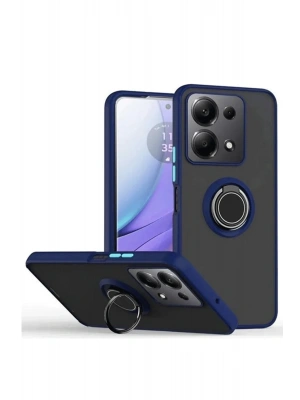 Newface Xiaomi Redmi Note 13 Pro 5G Kılıf Montreal Yüzüklü Silikon Kapak - Lacivert