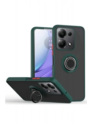 Newface Xiaomi Redmi Note 13 Pro 5G Kılıf Montreal Yüzüklü Silikon Kapak - Yeşil