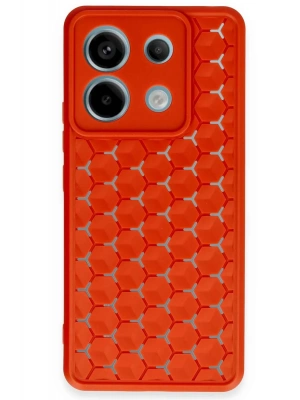 Newface Xiaomi Redmi Note 13 Pro 5G Kılıf Petek Silikon Kapak - Kırmızı