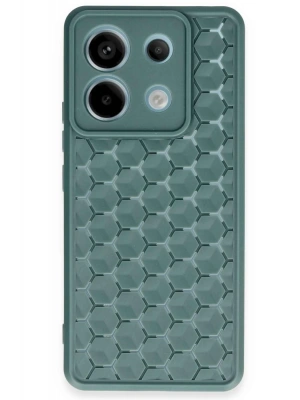 Newface Xiaomi Redmi Note 13 Pro 5G Kılıf Petek Silikon Kapak - Koyu Yeşil