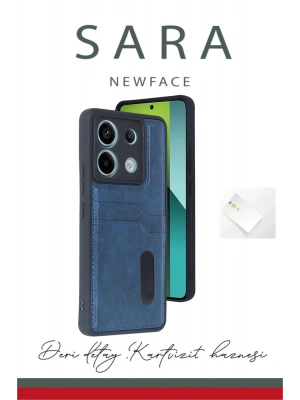 Newface Xiaomi Redmi Note 13 Pro 5G Kılıf Sara Kartvizitli Deri Kılıf - Taba