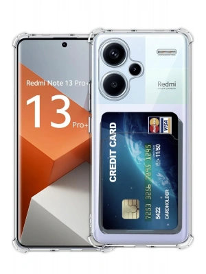 Newface Xiaomi Redmi Note 13 Pro Plus Kılıf Kart Şeffaf Silikon - Şeffaf