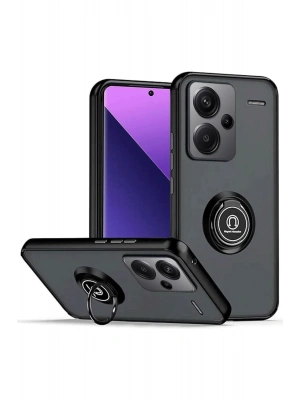 Newface Xiaomi Redmi Note 13 Pro Plus Kılıf Montreal Yüzüklü Silikon Kapak - Siyah