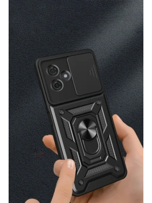 Newface Xiaomi Redmi Note 13 Pro Plus Kılıf Pars Lens Yüzüklü Silikon - Kırmızı