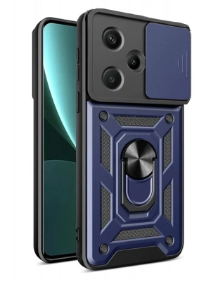 Newface Xiaomi Redmi Note 13 Pro Plus Kılıf Pars Lens Yüzüklü Silikon - Lacivert